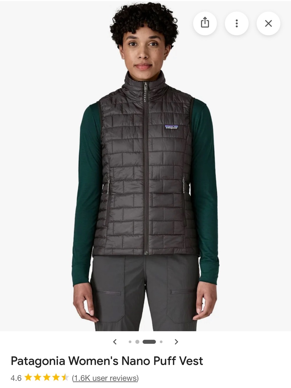 Patagonia Black Nano Puff Vest (Quilted Lightweight)  XL EUC